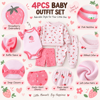 Ensemble de 3 bodys bébé 100 % coton imprimés à manches courtes pour 0-9 mois – Vente en gros, styles variés