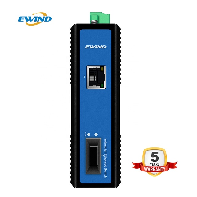 Industrial Din-Rail 2 Ports IEEE 802.3af/at PoE 36W Single Fiber /dual-fiber Supply Wireless AP Web Camera VoIP Phone PoE Switch