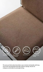 <span class=keywords><strong>Chaise</strong></span> de salle à manger cantilever moderne avec structure chromée et revêtement en <span class=keywords><strong>tissu</strong></span>, <span class=keywords><strong>chaise</strong></span> d'appoint pour salon, bureau, café - Product Image 5