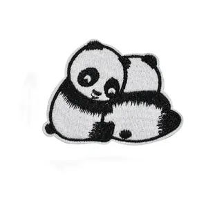 Computer embroidered logo funny little panda cloth patch series embroidered cloth patches