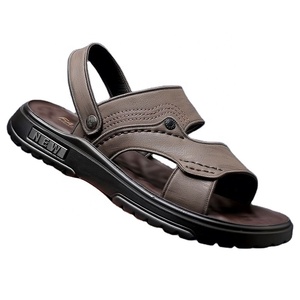 Men's Outdoor Sandals Open Toe Rubber Sole Casual Summer <b>Slip</b>-<b>On</b> Solid Color PU Lining Big Size Driving Shoes - Product Image 1