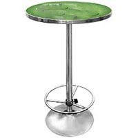 Table de pub élégante et nouvelle maison Table de bar minimaliste en métal ronde à base chromée de bonne qualité avec repose-pieds