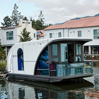 Maison flottante moderne de luxe, bateau préfabriqué avec design écologique, installation rapide, applications pour bâtiments scolaires/bureaux