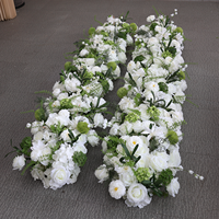 Guirlande de fleurs artificielles en soie, longues roses blanches, centre de table vert pour mariage, banquet, décoration intérieure, événement, personnalisable