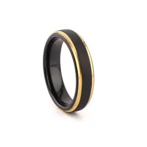 Gioielli di moda Design semplice anelli OEM neri anelli impilabili in carburo di tungsteno da uomo