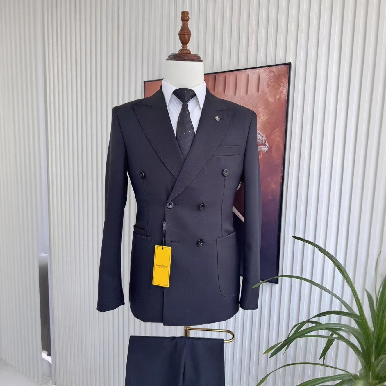 Noir-2 pièces/ensemble-veste + pantalon