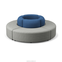 Ensemble de canapés modulaires modernes, canapé d'angle en velours de forme ronde pour bureau, hall d'accueil, salle d'attente, espace de détente