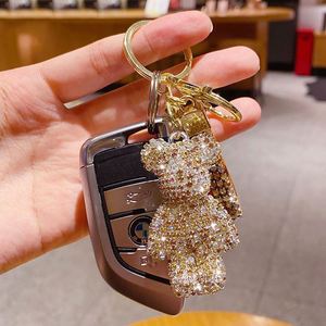 Hot Sell High Quality Crystal Rhinestone Teddy Bear Keychain Leather <b>Key</b> Chain Metal <b>Key</b> Chain - Product Image 3