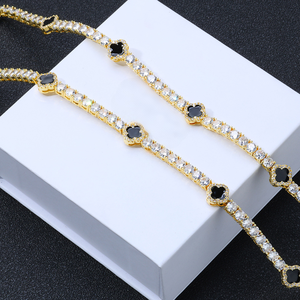 Luxury 925 Sterling Silver Four Leaf Clover Tennis <b>Bracelet</b> for Women VVS Moissanite Diamond Iced Out Lab Grown Diamond <b>Bracelet</b> - Product Image 5