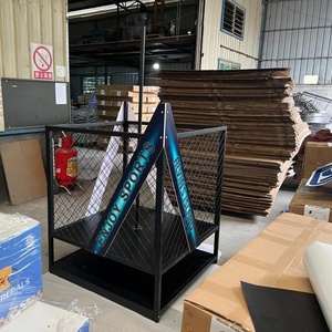 Étagère de présentation mobile multi-niveaux pour snacks de supermarché et de magasin de proximité, avec paniers grillagés et structure métallique - Product Image 4