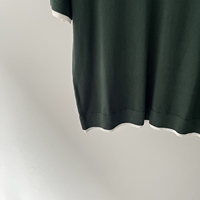 En stock, Coupe standard, Pull superposé à col en V vert foncé en tricot pour femme, Haut d'automne 16a-3512