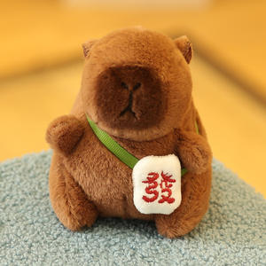 Porte-clés en peluche Capybara mignon, petite poupée en peluche, jouet Capybara Kawaii, breloque de sac, pendentif, décoration de voiture, cadeau, vente en gros - Product Image 5