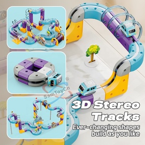 SamToyCn Nuovo Set di Cubi Magnetici SETM, Pista per Trenini Flessibile, Set di <span class=keywords><strong>Piste</strong></span> per Auto da Corsa, Giocattolo Elettrico Magico Fai-da-Te per Bambini - Product Image 5