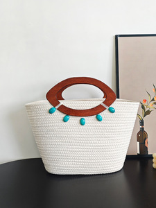 Bolso Tote Bohemio de Paja Trenzada Suave, Nuevo para Verano 2025, de Gran Capacidad, Portátil, Tipo Cesta para Verduras, para Mujer, Ideal para Vacaciones y Playa - Product Image 4