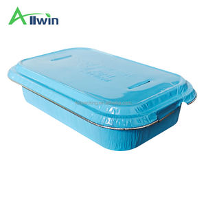 Conteneurs en feuille d'aluminium de marque OEM <span class=keywords><strong>Plateau</strong></span> de <span class=keywords><strong>repas</strong></span> en <span class=keywords><strong>avion</strong></span> à revêtement bleu blanc Conteneurs de restauration <span class=keywords><strong>Plateau</strong></span> d'aviation - Product Image 4