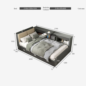 <strong>Modern</strong> <strong>Cama</strong> Bedroom Furniture Smart Leather Bed Multifunction Storage Single Bed With Drawer USB - Product Image 6