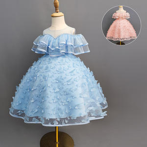 Children <b>Sweet</b> Princess Dress Flower Girls <b>Birthday</b> Party Catwalk 3D Butterfly Decal Applique Puffy Tulle Dress Girls - Product Image 2