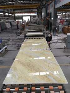 Lastra di Marmo Cristallino Dorato con Sfondo Scintillante e Inclusioni di Cristallo, OEM per Pareti di Lusso e Boutique di Gioielli - Product Image 3