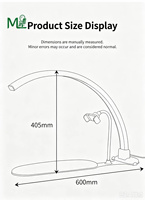 Lampe de table pour manucure, lampe à LED professionnelle en forme de demi-lune, lampe UV pour ongles avec support pour téléphone, lampe de bureau en forme de demi-lune pour les ongles