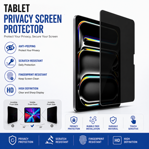Protector de Pantalla de Privacidad de Vidrio Templado Antiespía Personalizado para iPad Pro 11 12.9 Air 10.9 Pulgadas, Filtro de Privacidad para Tablet - Product Image 1