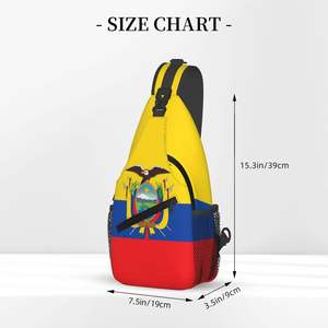 Mochila Bandolera Deportiva de Viaje con Estampado de la Bandera de Ecuador, Bolso Cruzado Patriótico para <span class=keywords><strong>Hombre</strong></span> y Mujer - Product Image 3