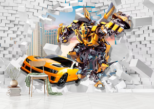 <span class=keywords><strong>Papier</strong></span> <span class=keywords><strong>Peint</strong></span> Mural Personnalisé Haute Résolution Scène de Bataille Robot et <span class=keywords><strong>Voiture</strong></span> Design Bumblebee pour Chambre d'Enfant et Espace de Jeu Commercial - Product Image 2