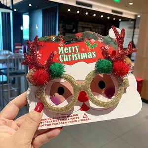Lunettes de Noël Lan Tong, design Père Noël, en plastique et tissu non tissé, décoration de fête pour enfants et adultes - Product Image 3
