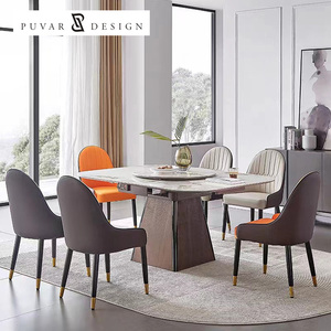 <span class=keywords><strong>Table</strong></span> de meubles de salle à manger de maison nordique dalles de roche rectangulaires blanches <span class=keywords><strong>Table</strong></span> à manger extensible multifonctionnelle moderne de 6 places - Product Image 4