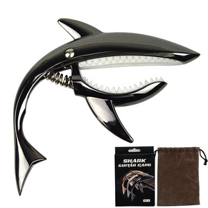 Pretty Cool New Material Shark Guitar Capo para guitarra eléctrica acústica clásica ukelele Zinc Metal con logotipo personalizado bolsa de transporte - Product Image 3
