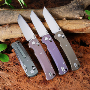 GT-T0039-5 Navaja de Bolsillo Plegable Tunafire con Mango de Aleación de Titanio Multicolor Personalizable con Acabado Anodizado y Arenado, Acero VG10 - Product Image 2