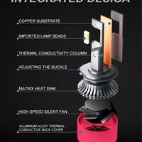Bohlam Lampu LED Mobil 7035 Chip H4 H7 H11 9005 9006 6500K Putih Dingin Lampu Depan Mobil Lampu Kabut Terang Tinggi Lampu LED Mobil