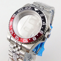 Montre avec boîtier et bracelet en acier inoxydable de 40 mm, verre saphir, étanche à 100 mètres, mouvements NH34 NH35 NH36, pour montres de style