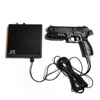 Pistolet à lumière LED USB 4 avec mini boîte de jeu PC Kit temps de crise 4 capteurs Simulateur de recul d'impact Cabinet Arcade PC Jeux de tir