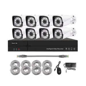 Smart Security Outdoor 5mp CCTV Camera Auto Tracking System 8ch Network Camera Kit 8 Channel POE NVR Kit