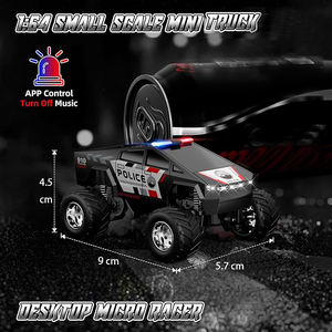 App-Steuerung Mini-Fernbedienung 1/64 Alloy Case RC Cars 2,4 GHz Wireless Police Toy Truck Geschwindigkeit/Lenkung Einstellbar für Alter 2-4 - Product Image 3
