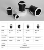 Vente en gros de haute qualité 7w 60mm IP20 Double Dim to Warm Led Spot Downlights Led Down Light Encastré Chine 7w 4000k Universel