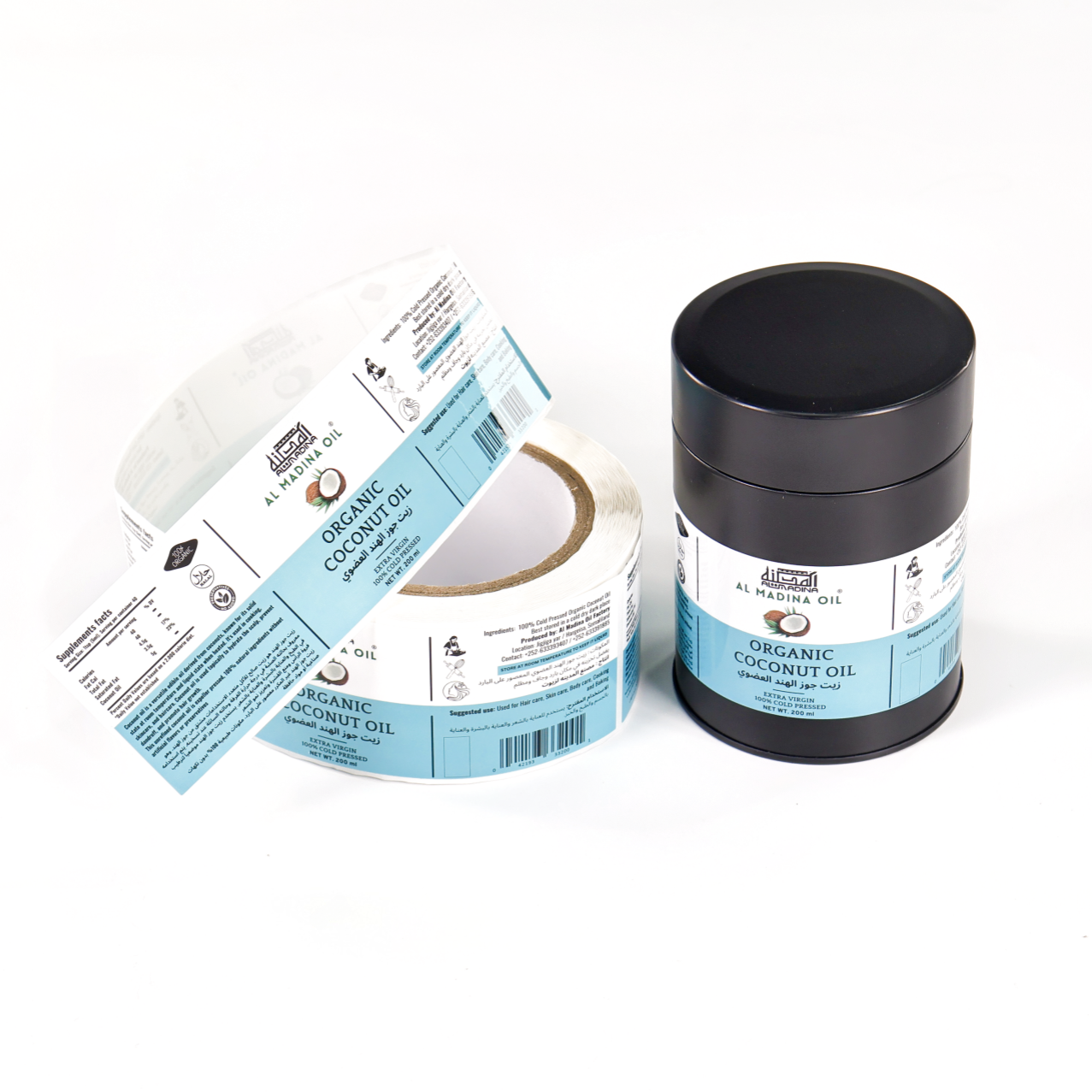 Custom Durable Self Adhesive Vinyl Barcode Labels Roll Printed Stickers Waterproof Oil Proof Juice Bottle Food Safety Label