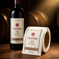 Etiqueta BOPP Personalizada con Lámina Dorada, Resistente al Agua, con Logotipo para Alimentos, Miel, Vino Tinto y Cosméticos, Adhesivo para Botellas