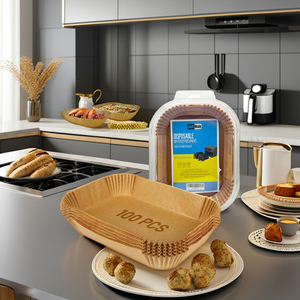 Carta da Forno <span class=keywords><strong>per</strong></span> <span class=keywords><strong>Friggitrice</strong></span> <span class=keywords><strong>ad</strong></span> <span class=keywords><strong>Aria</strong></span> di Grado Alimentare, 100 <span class=keywords><strong>Fogli</strong></span> a Doppio Rivestimento Resistenti alle Alte Temperature, Monolatero - Product Image 3