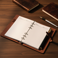 Journal portable vintage en cuir, rechargeable, à feuilles mobiles, avec sangle en cuir faite à la main, idéal pour les voyages, le bureau ou comme cadeau