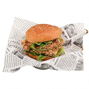 Wholesale Deli Food Grade <b>Wrapping</b> <b>Paper</b> Custom Printed Hamburger Parchment Packaging Single Side PE Coating for Bread Cookie - Product Image 1