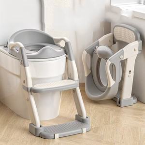 新しくアップグレードされたポータブル便座子供用ポット折りたたみ式トイレトレーニングシートステップスツールポータブルトイレトイレ - Product Image 4