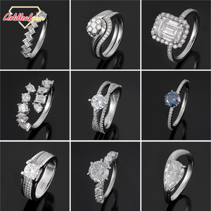 Goldleaf <b>925</b> <b>Silver</b> Pear Marquise Cut 3CT Moissanite <b>Ring</b> Classic Unisex Wedding Engagement GRA Certified Custom - Product Image 6