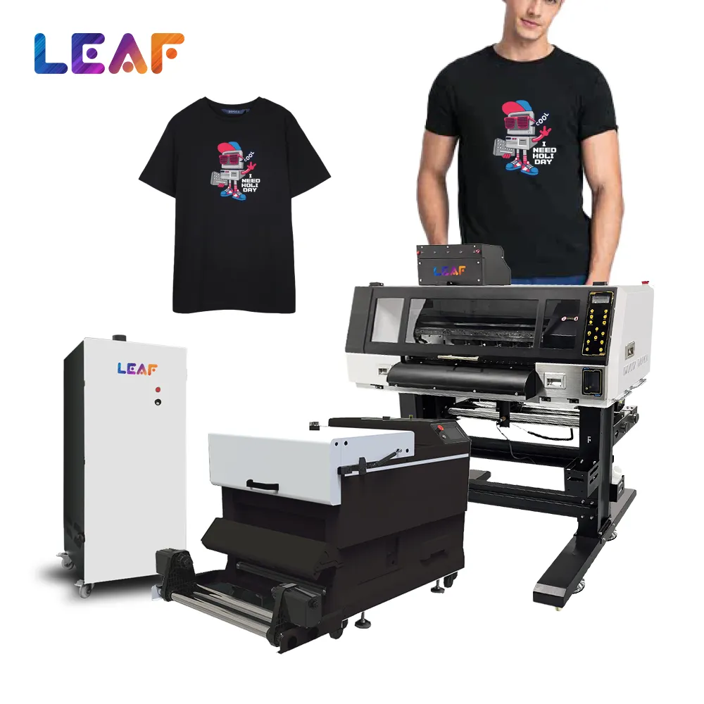 LEAF Printer DTF 24 inci kualitas tinggi T-shirt Transfer PET Printer DTF Inkjet 60cm dengan kepala i3200 ganda asli