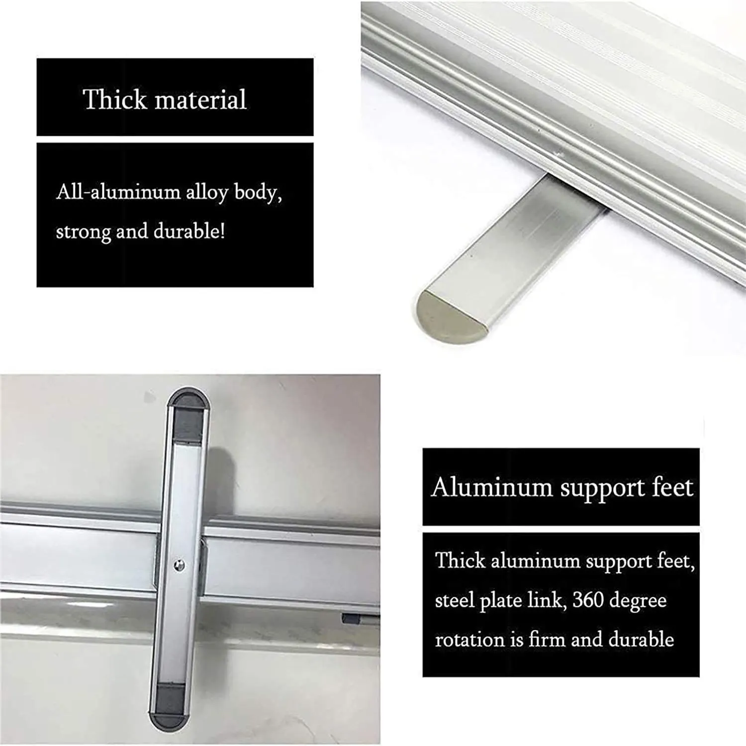 Marco de exhibición de aluminio para publicidad, cartel retráctil enrollable, fácil de llevar, 80x180cm