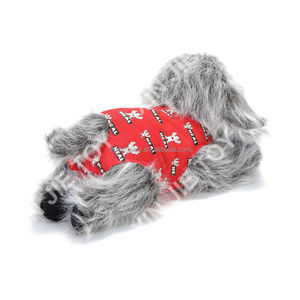 Gri peluş oyuncak köpek bir gri peluş oyuncak köpek uzun kürk gri peluş oyuncak köpek ile bir T-shirt ile OEM ODM ile bağlı - Product Image 3