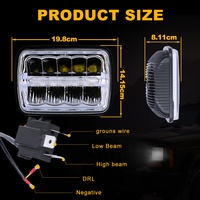 Phare Led pour Jeep Cherokee Xj 45 watts, phare 5x7 H4 3700Lm, facile à installer