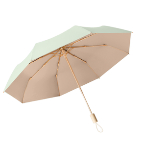 Venta al por mayor paraguas de 3 pliegues logotipo personalizado impresión panel de recubrimiento de oro impresión UV fabricante chino barato promocional Paraguas - Product Image 6