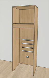 Juego de Muebles Modernos para Apartamento Tipo Estudio de Hotel de 3 Estrellas, Cama Individual con Estructura de Madera, Estación de Trabajo, Armario y Mueble para TV - Product Image 4