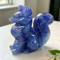 Figurine de renard sculptée à la main en pierre précieuse naturelle de 6 cm, statue d'animal en pierre semi-précieuse mixte, cristal de guérison, décoration, cadeau